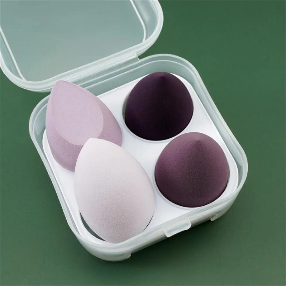 Nova Glam Essentials 8-Piece Latex Makeup Sponge Set – Purple Beauty Egg Blenders & Mini Puffs