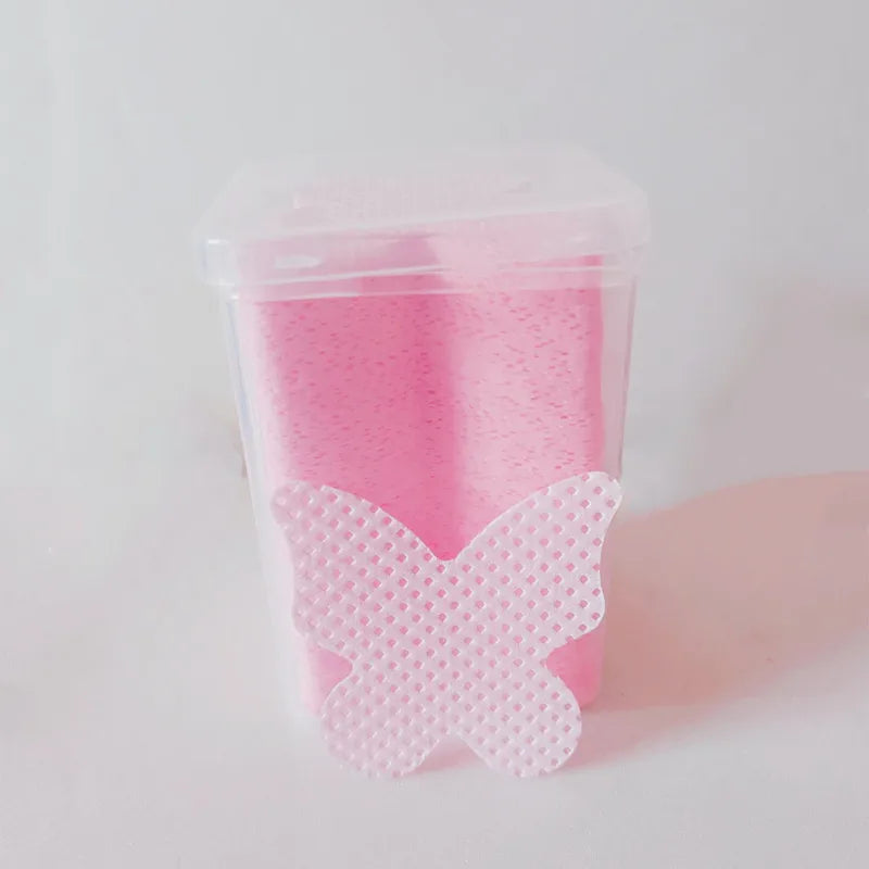 200PCS/Box Eyelash Glue Cleaning Cotton Pads Multi-Shape Lint-Free Gel Nail Polish Remover Cotton Wipes Removal Manicure Tools