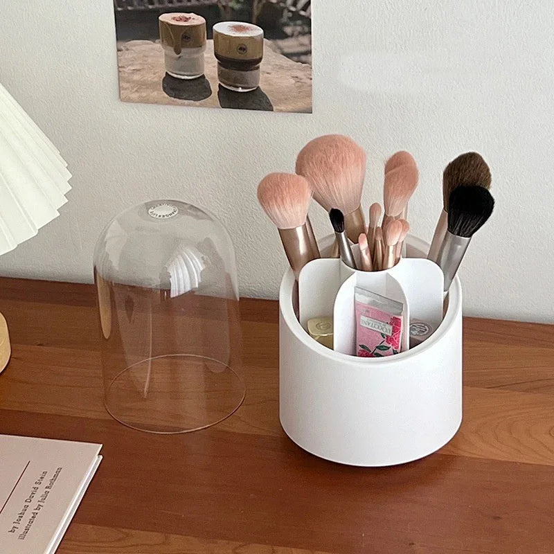 Nova Glam Essentials 360° Rotating Makeup Organizer – 7-Grid Desktop Storage for Brushes, Lipstick, Eyebrow Pens & Eyeshadow