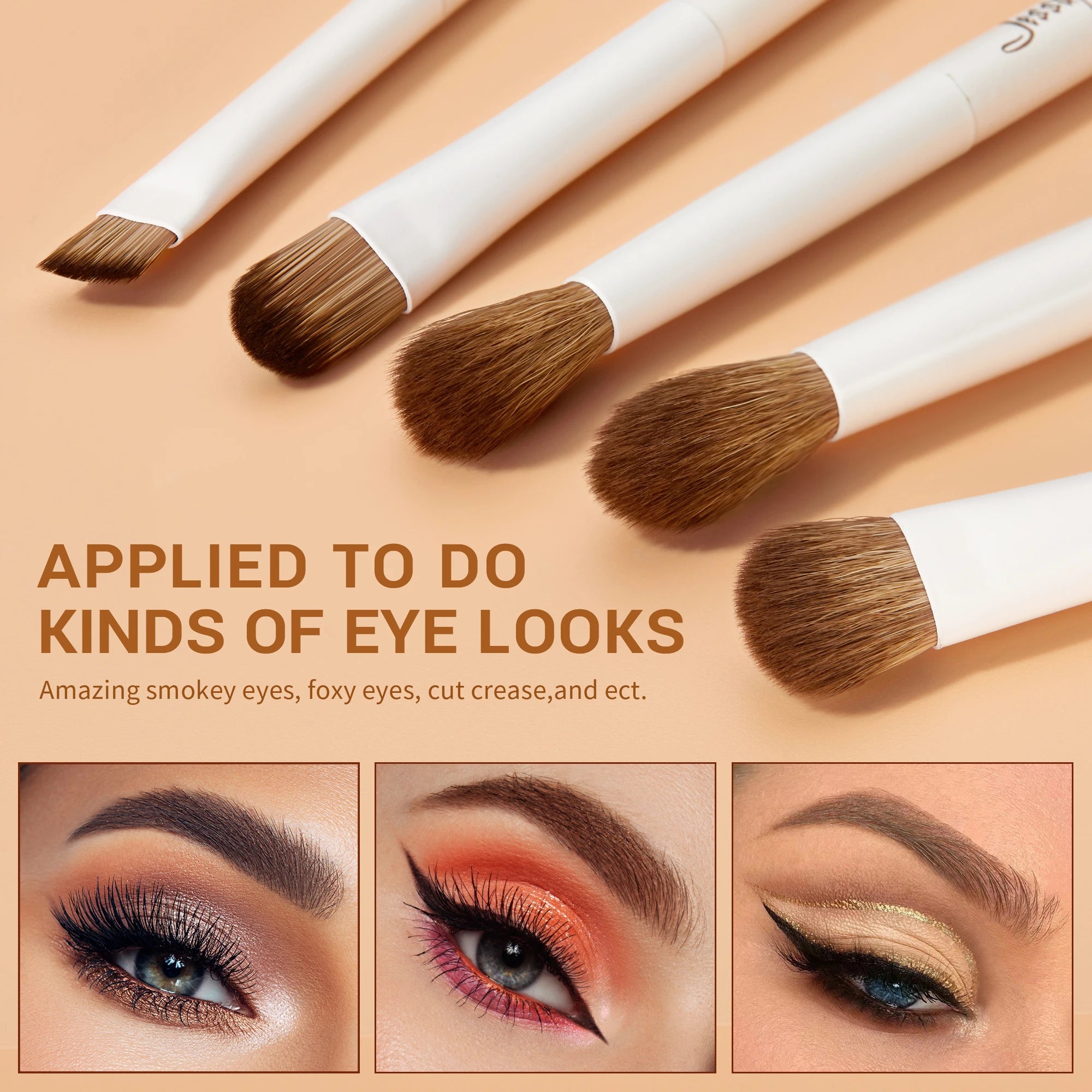 Nova Glam Essentials 14-Piece Vegan Makeup Brush Set – Professional Synthetic & Wood Handle Brushes for Foundation, Contour, Eyeshadow & More (T329)