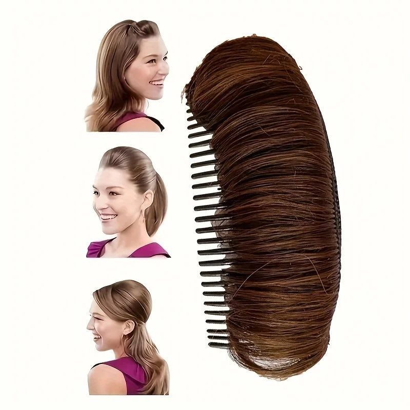 Nova Glam Essentials Invisible Volume Lift Hair Clips - Fluffy Synthetic Hair Bun for Instant Root Lift & Volume (Undetectable Wear)