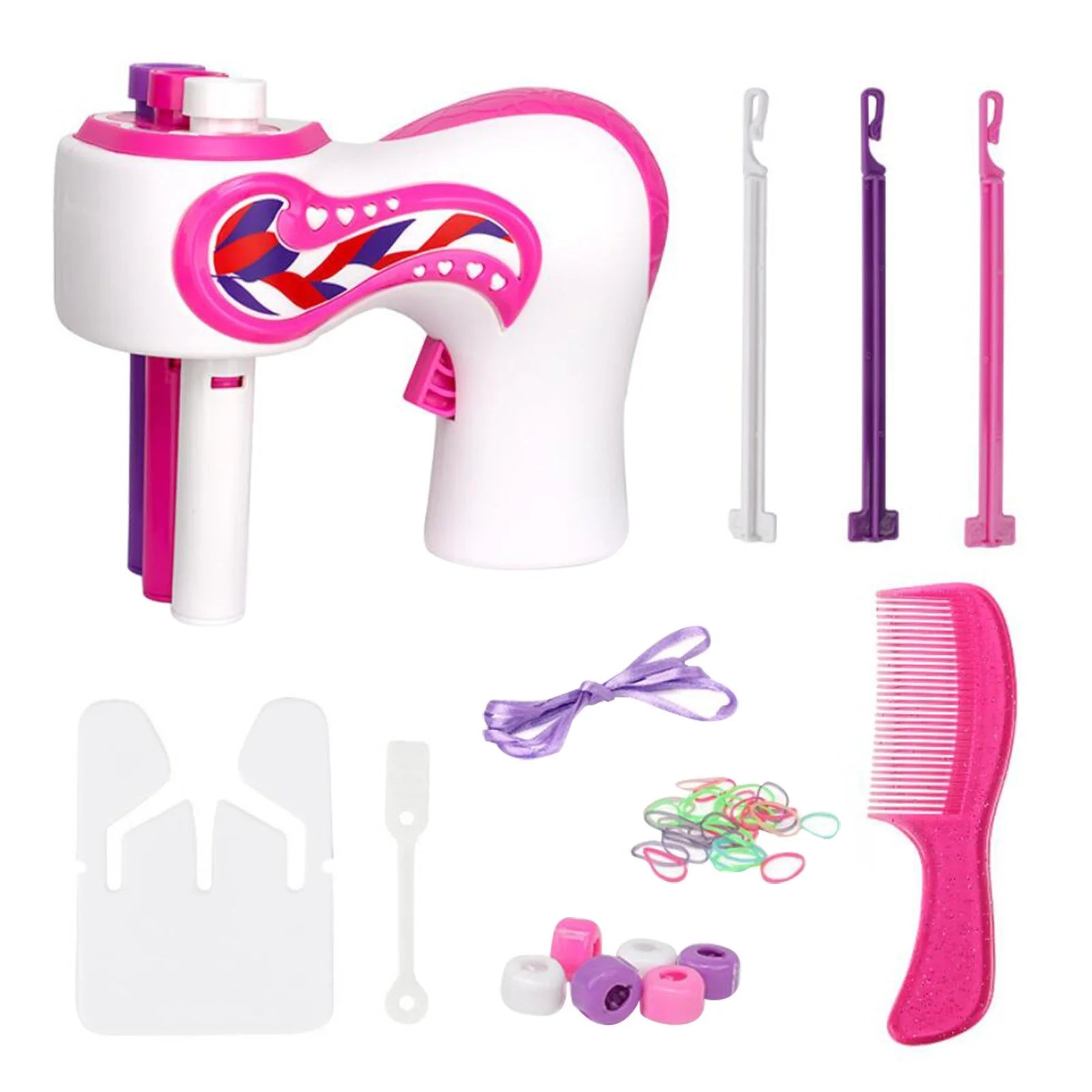 Nova Glam Essentials Automatic Hair Braiding Tool - Electric Hair Twister Machine with Accessories for Quick & Easy Braids (Battery Powered)