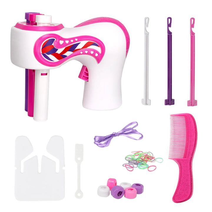 Nova Glam Essentials Automatic Hair Braiding Tool - Electric Hair Twister Machine with Accessories for Quick & Easy Braids (Battery Powered)