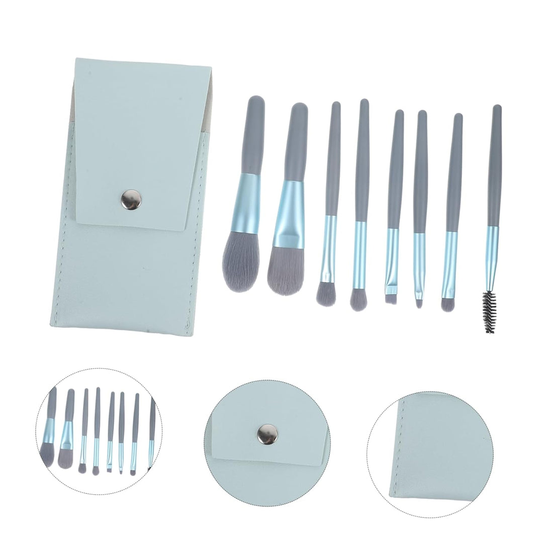 Mini Makeup Brush Set with Soft Bristles for Beginners Travel-Friendly Cosmetic Tools Stylish Blue Case for Effortless Application and Elegant Gifting