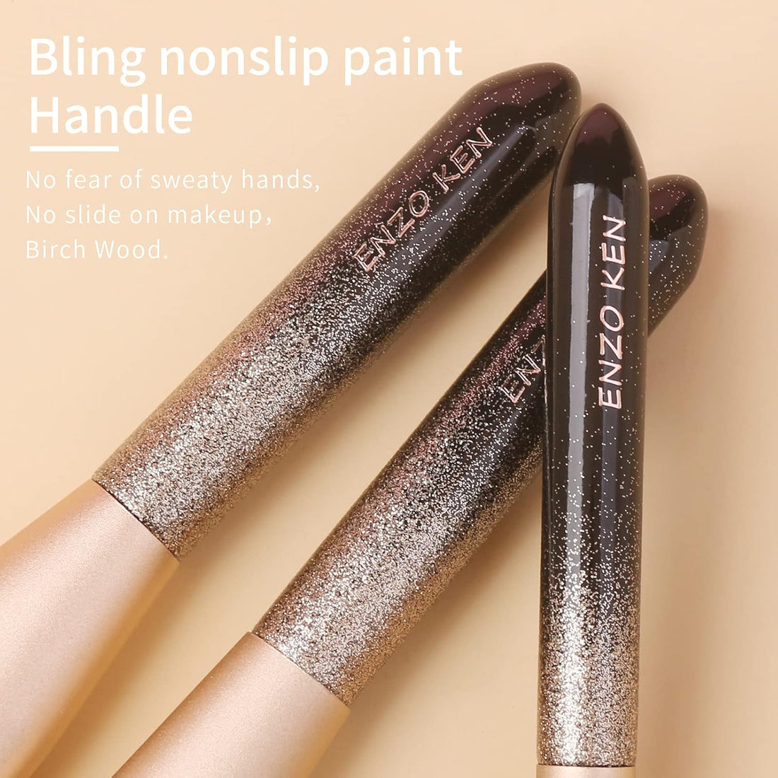 Nova Glam Essentials Professional Makeup Brush Set - Natural Sable Hair Brushes with Bling Glitter Handles & Gold Ferrules (Luxury Complete Kit)