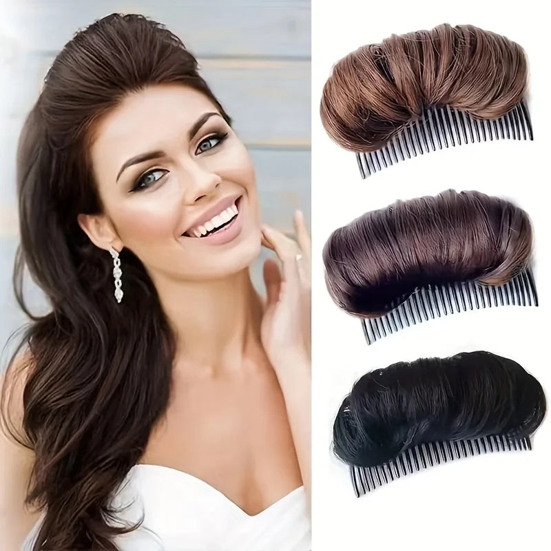 Nova Glam Essentials Invisible Volume Lift Hair Clips - Fluffy Synthetic Hair Bun for Instant Root Lift & Volume (Undetectable Wear)