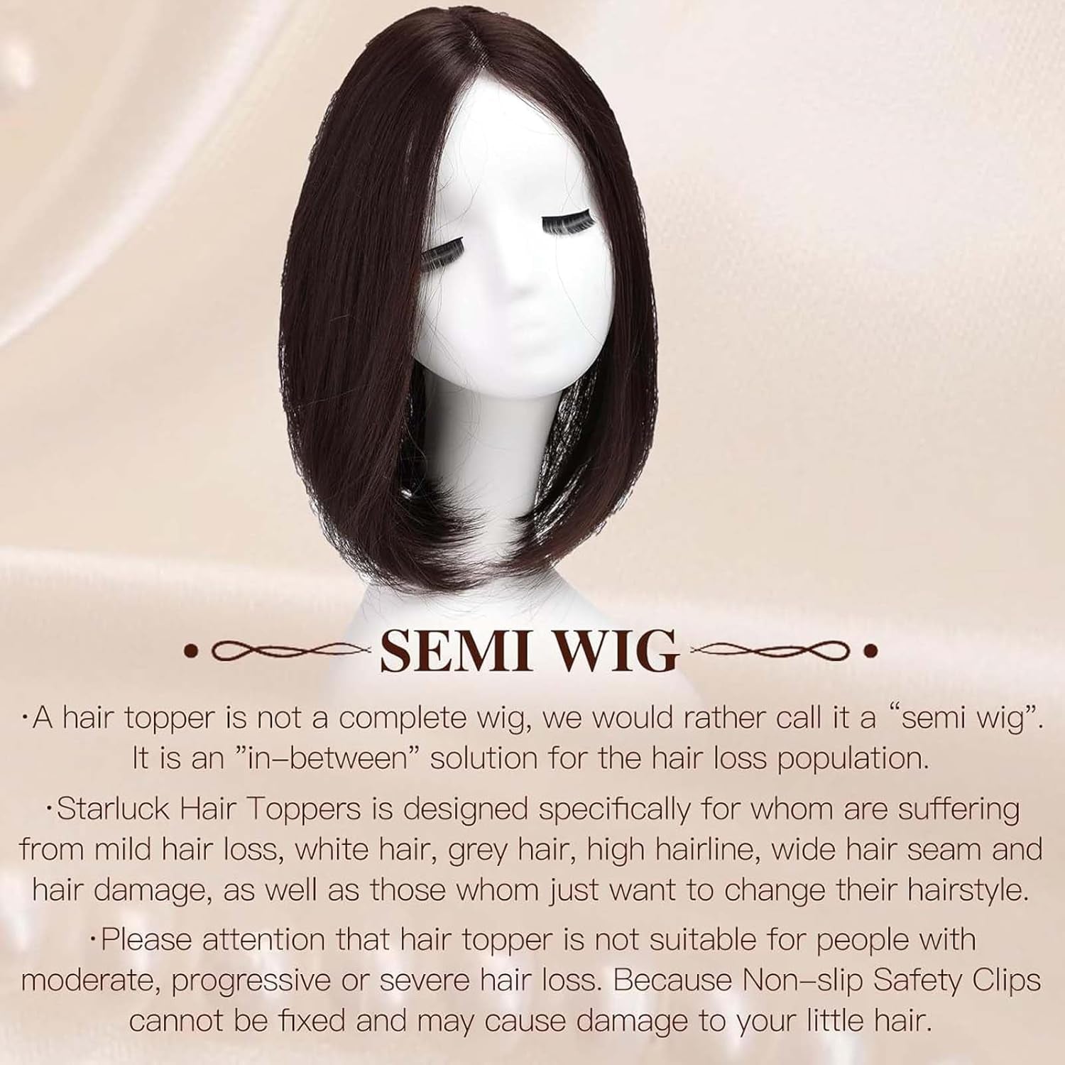 Clip in Hair Pieces for Women Hair Toppers for Women Real Human Hair Hair Toppers Bangs Hair Clip Thinning Hair(18Inch)