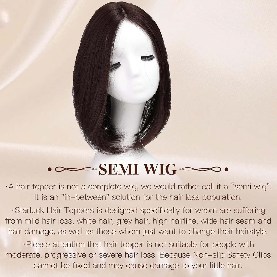 Clip in Hair Pieces for Women Hair Toppers for Women Real Human Hair Hair Toppers Bangs Hair Clip Thinning Hair(18Inch)