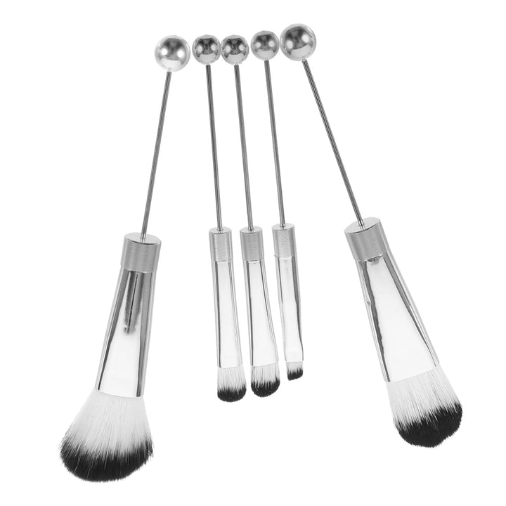 Makeup Brush Set with Soft Bristles for Blush Loose Powder and Eye Makeup Versatile Silver Handle Cosmetic Brushes for Effortless Application and Easy Cleaning