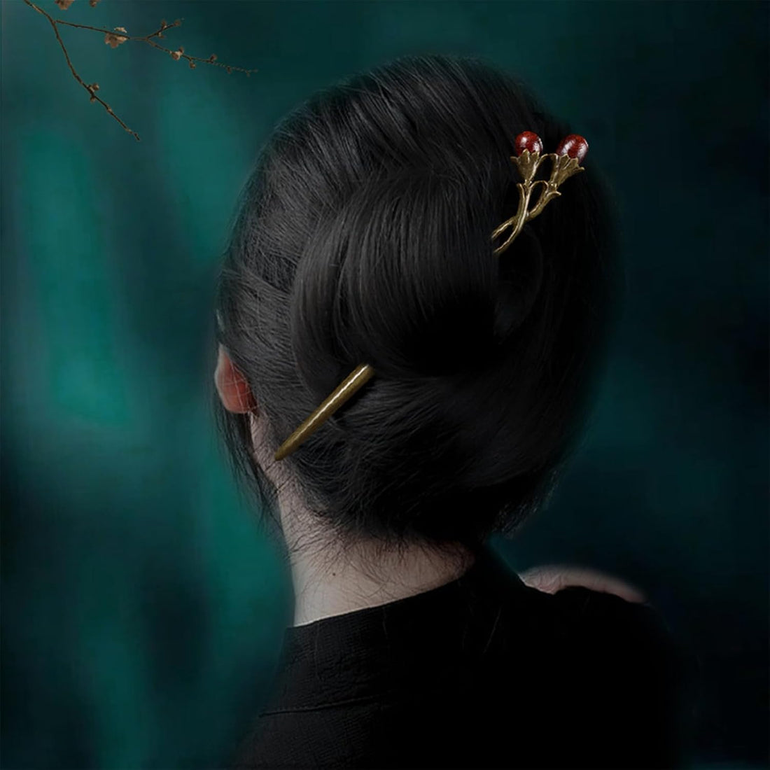 Nova Glam Essentials Handmade Carved Sandalwood Hair Stick - 7.08" Wooden Hair Pin for Long Hair Buns & Updos (Gift Box Included)