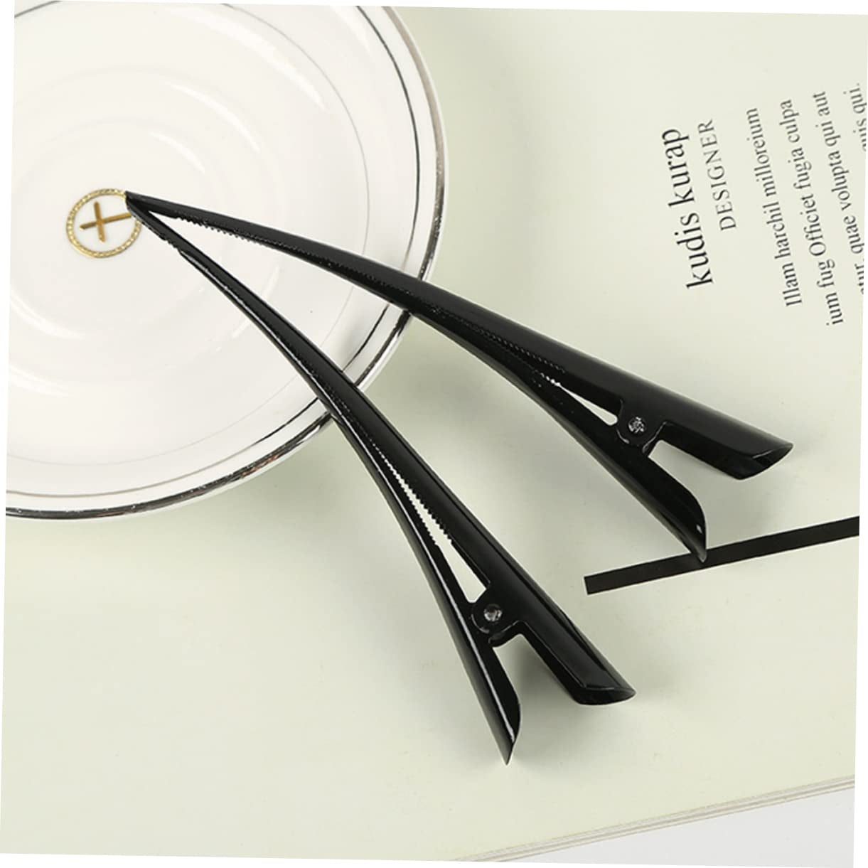 Nova Glam Essentials 8-Piece Professional Duckbill Clips - Seamless Metal Hair Partitioning Clips for Styling & Cutting 