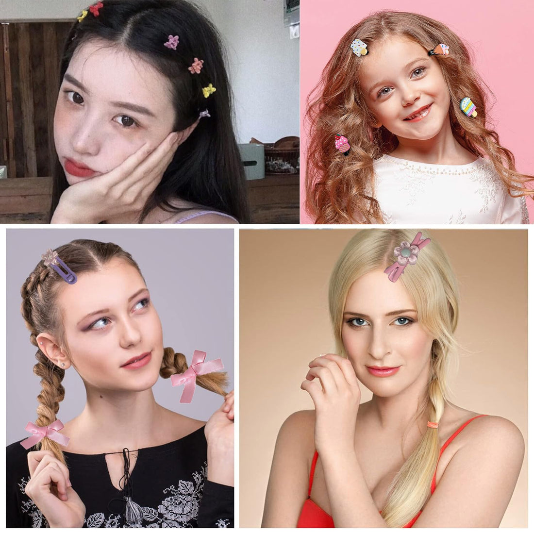 Nova Glam Essentials 1212-Piece Hair Accessories Kit - Hair Clips, Elastic Ties & Styling Tools for Girls & Women (69 Clip Styles + 1140 Bands)