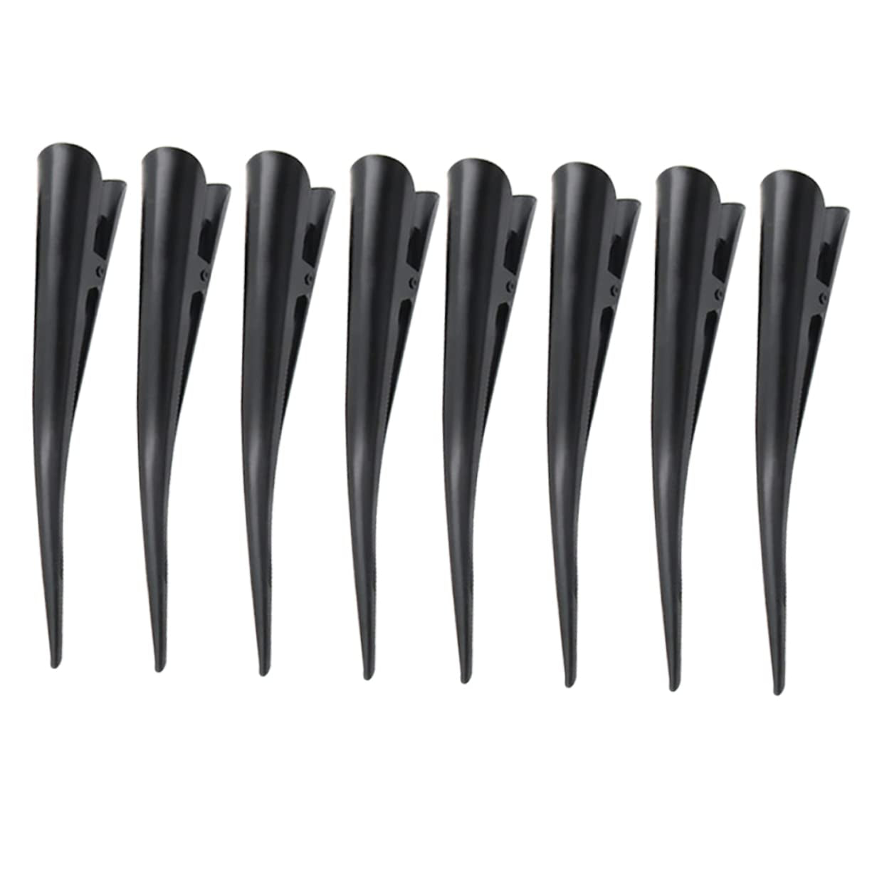 Nova Glam Essentials 8-Piece Professional Duckbill Clips - Seamless Metal Hair Partitioning Clips for Styling & Cutting 