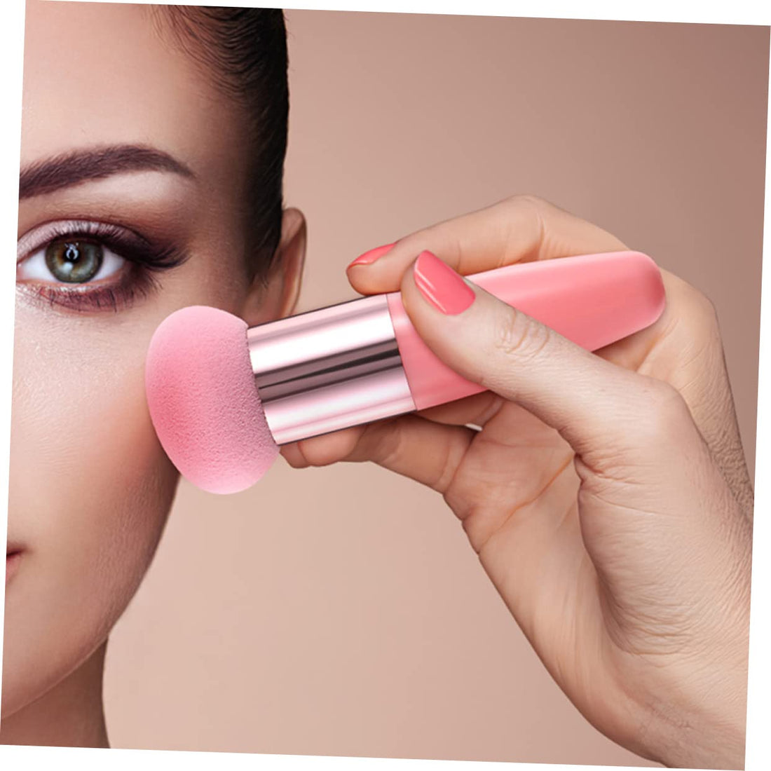 Nova Glam Essentials 6-Piece Makeup Sponge Pen Set - Ergonomic Beauty Puffs for Foundation, Concealer & Powder (Pink)