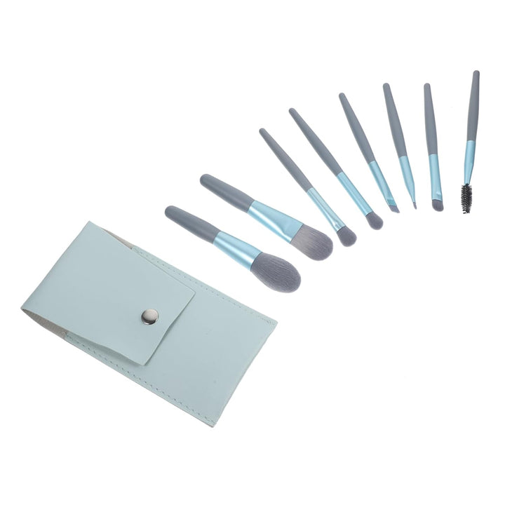 Mini Makeup Brush Set with Soft Bristles for Beginners Travel-Friendly Cosmetic Tools Stylish Blue Case for Effortless Application and Elegant Gifting
